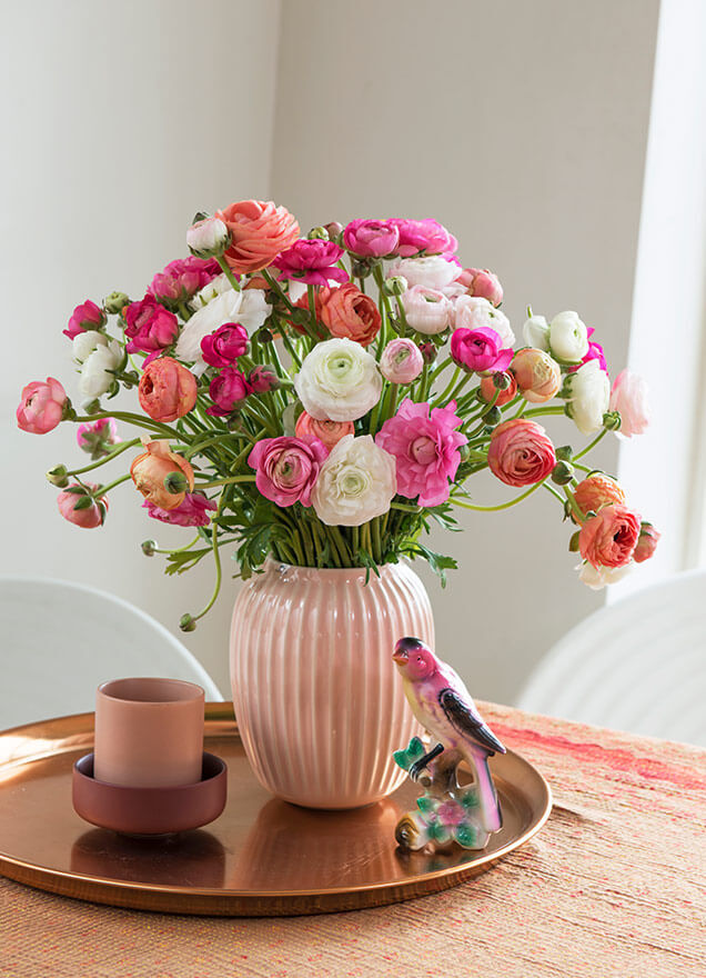 Interflora ranunkler bukett rosa miks