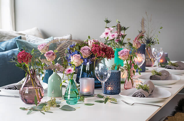 Interflora konfirmasjon bordpynt mix farge